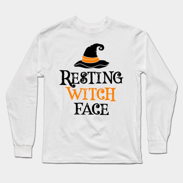 "Resting Witch Face" Halloween Design Long Sleeve T-Shirt by RJCatch